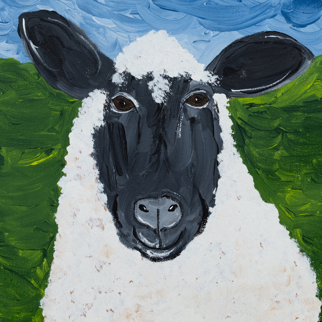 Jessica The Sheep | 12 X 12 | Canvas Painting | The Painted Attic