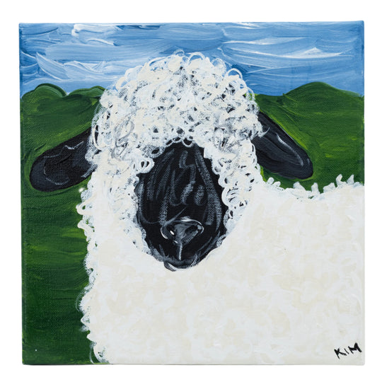Clarence The Sheep |  10 X 10 | Canvas Painting | The Painted Attic