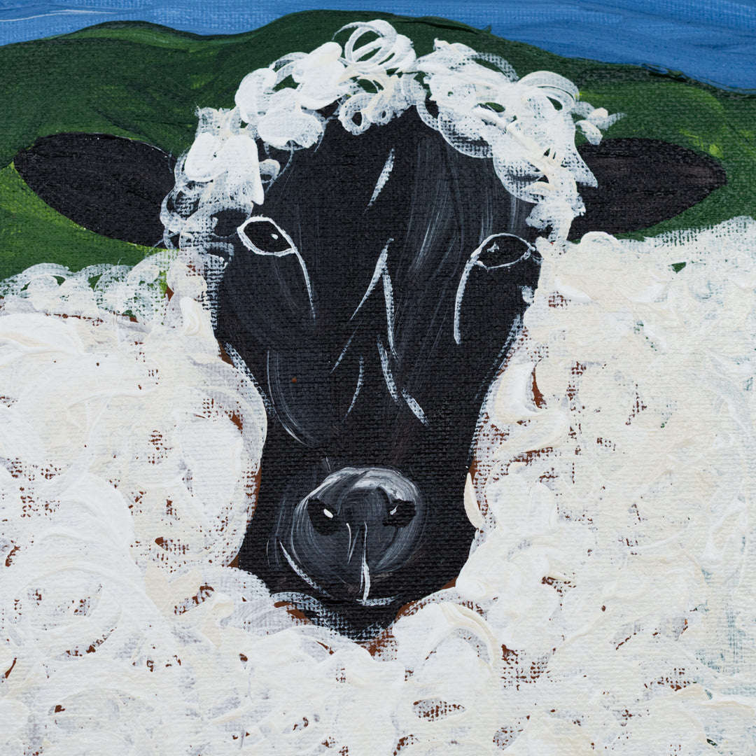 Bob the Brick Sheep | 8 X 8 | Canvas Painting | The Painted Attic