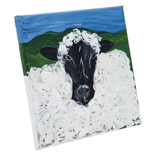 Bob the Brick Sheep | 8 X 8 | Canvas Painting | The Painted Attic