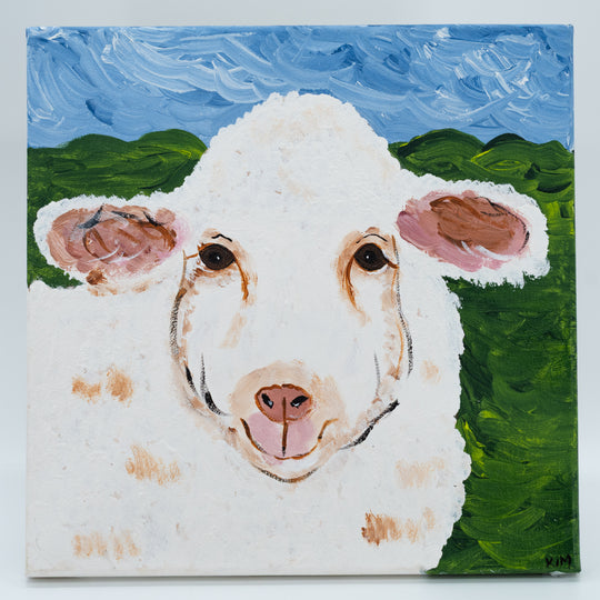 Jennifer The Sheep | 12 X 12 | Canvas Painting | The Painted Attic