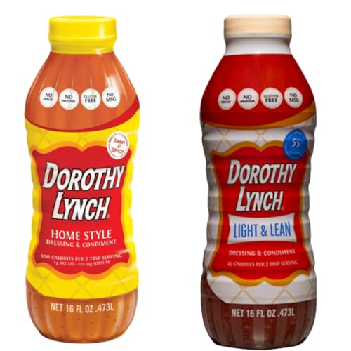 Dorothy Lynch Salad Dressing | Sweet & Spicy | Thick & Creamy | Salads, Dips, Sauces, & Marinades | French Style Condiment | Tangy | Gluten Free | Combo Pack | 16 oz Homestyle & 16 oz Light & Lean