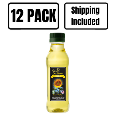 Simply Sunflower All-Natural Sunflower Oil | Non GMO, Gluten-Free, Vegan | Heart Healthy Cooking Oil | 8 oz. | 12 Pack | Shipping Included