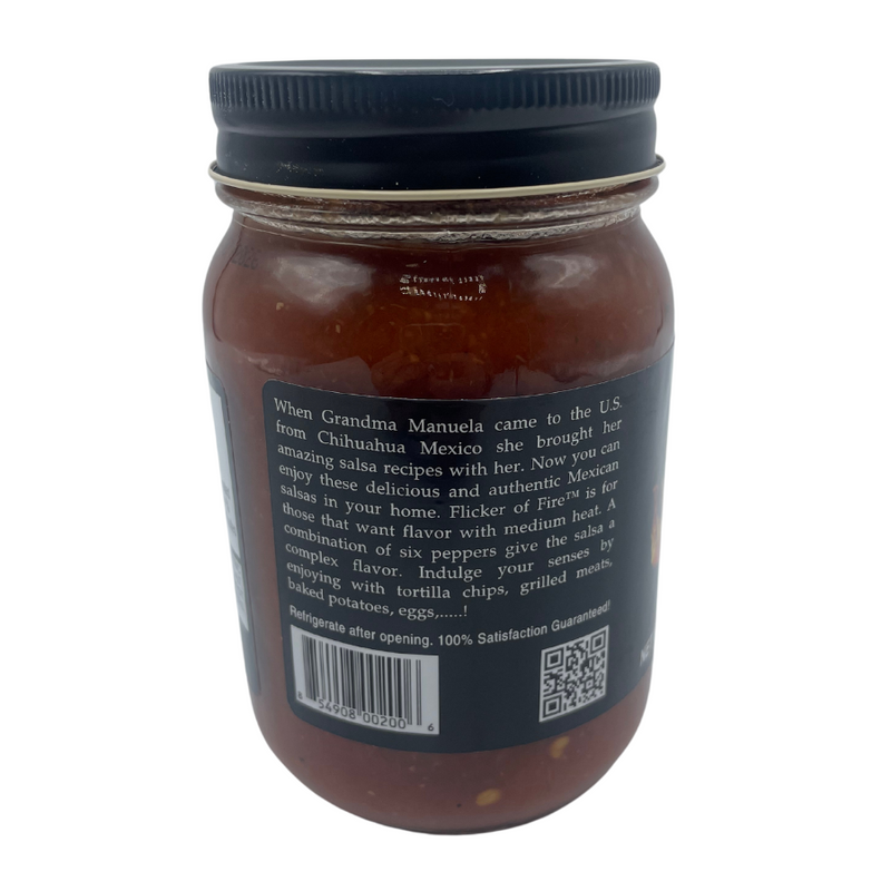 Mild Salsa | Salsa With A Kick | Flicker Of Fire | 15.5 oz. | Single Jar | Burst Of Fresh-Tasting Salsa With A Hint Of Heat | Irresistibly Tasty On Tortilla Chips, Grilled Meats, And Baked Potatoes | Packed with Flavor and Spice