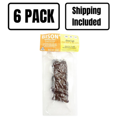 Bison Original Smoked Jerky | All Natural Bison Meat | No MSG or Nitrates Added | Ready To Eat | Gluten Free Jerky | 2 oz. | Pack of 6 | Shipping Included | Nutritious Snack | Low Calorie | Perfect Balance Of Bison & Spice | Cooked To Tender Perfection