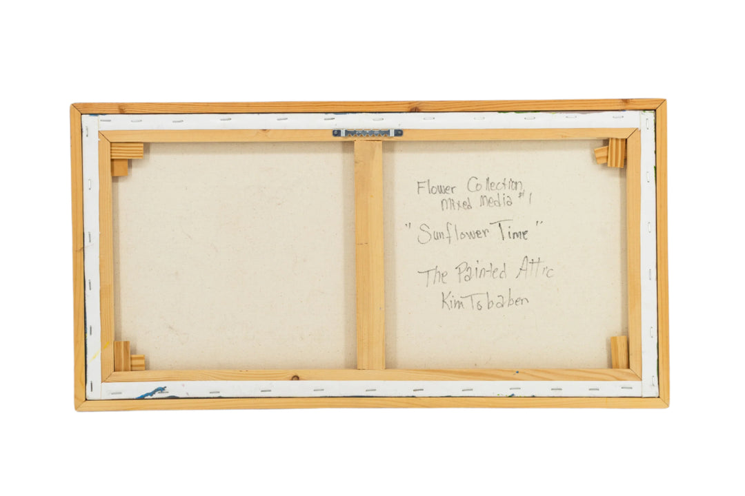 Sunflower Time | 25" x 13" | Canvas Flower Painting | Frame Included | The Painted Attic