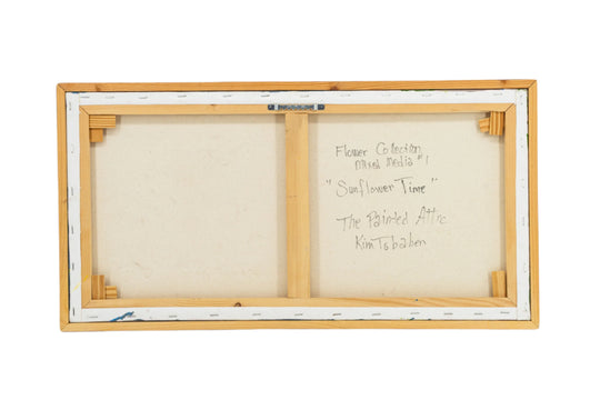 Sunflower Time | 25" x 13" | Canvas Flower Painting | Frame Included | The Painted Attic