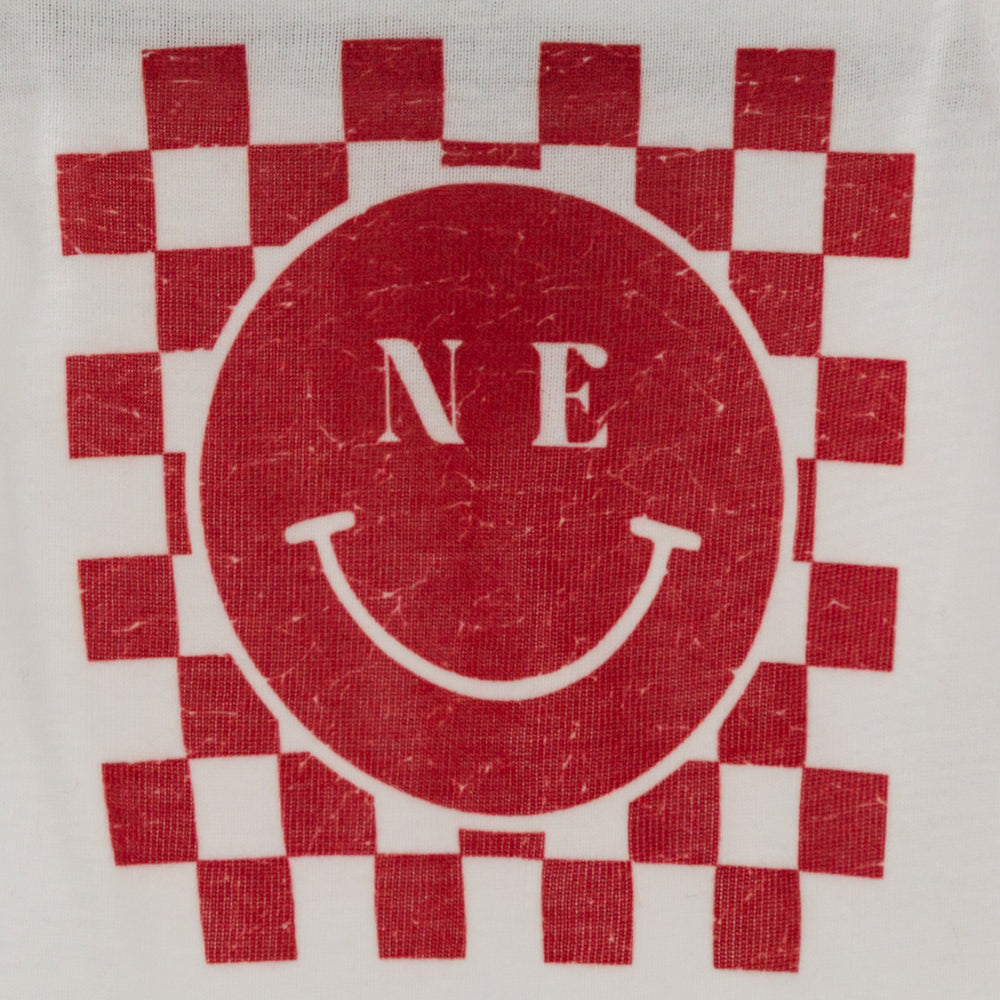 Nebraska Smiley | White and Red Design | Infant & Toddler Sizes | Pretty & Fabulous