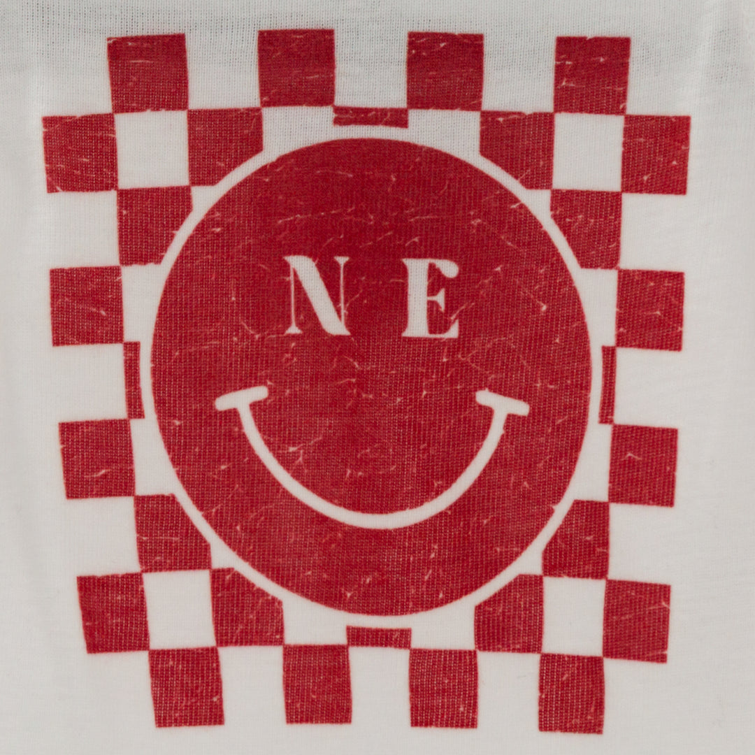 Nebraska Smiley | White and Red Design | Infant & Toddler Sizes | Pretty & Fabulous