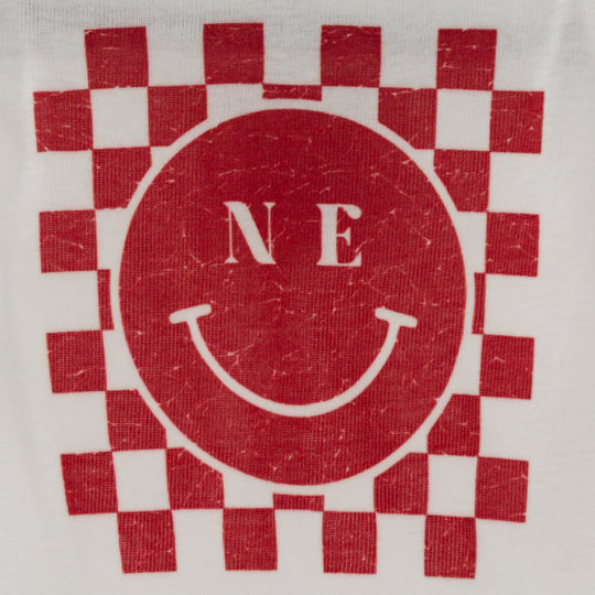 Nebraska Smiley | White and Red Design | Infant & Toddler Sizes | Pretty & Fabulous