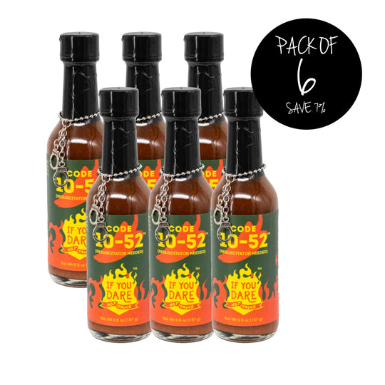 Hot Sauce | Pack of 6 | Code 10-52 | Resuscitator Needed | 5.5 oz. | Extreme Heat | Endless Possibilities | Authentic Nebraska Hot Sauce | Made With Fresh Ingredients | Perfect Sauce for Spice Lovers