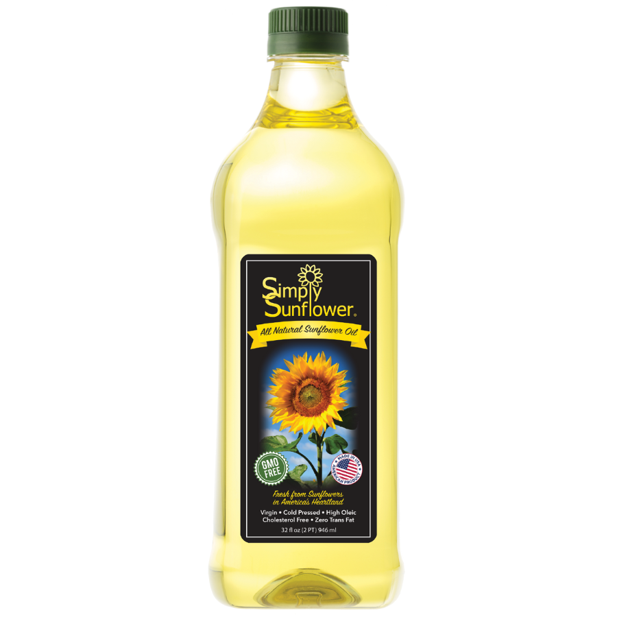 Sunflower Oil | 32 oz. | Healthy Cooking Oil | Non GMO, Gluten & Nut Free, Vegan | Boosts Heart Health | Made in Ord, NE | Simply Sunflower