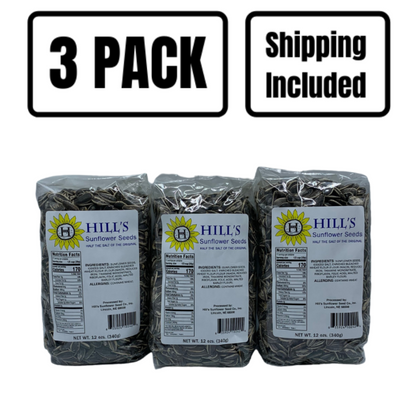 Roasted Sunflower Seeds to Eat | Half Salt | 12 oz. bag | 3 Pack | Shipping Included