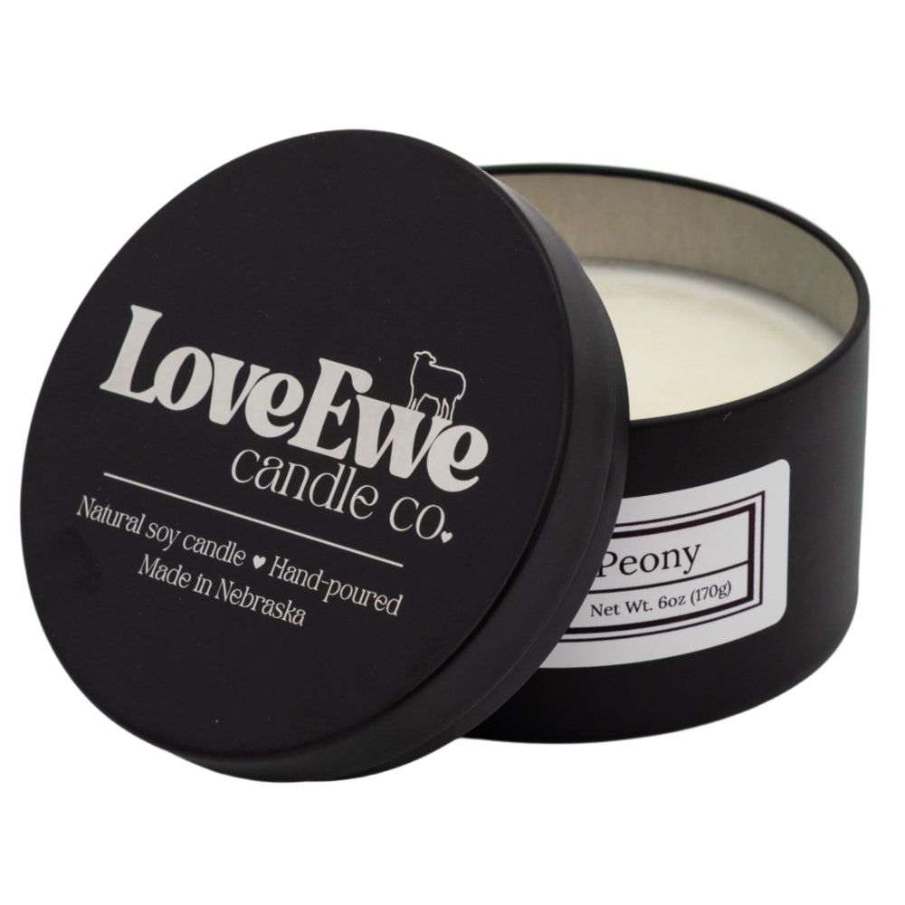 Magnolia & Peony Scented Candle | 6 oz | Love Ewe Candle Company