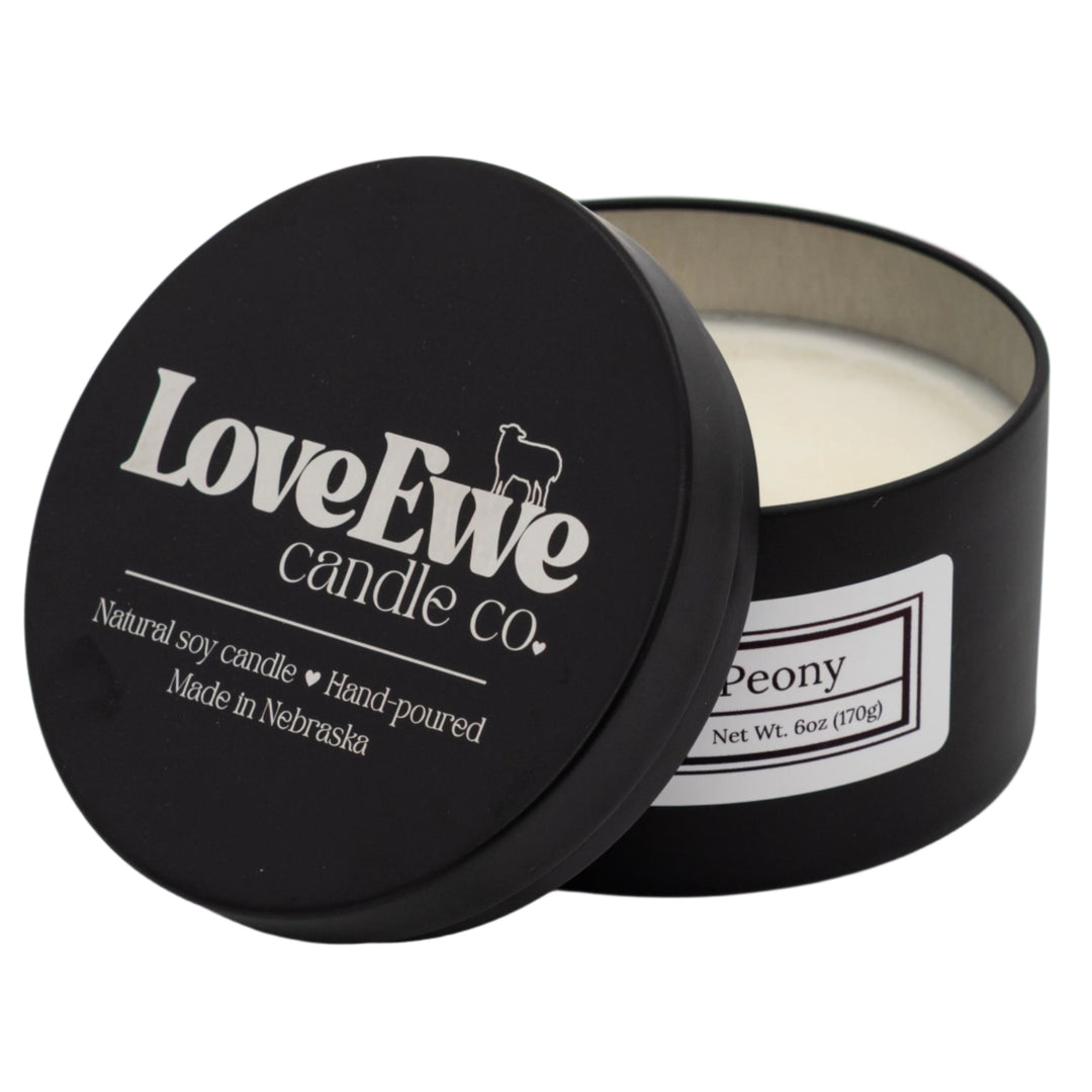 Magnolia & Peony Scented Candle | 6 oz | Love Ewe Candle Company