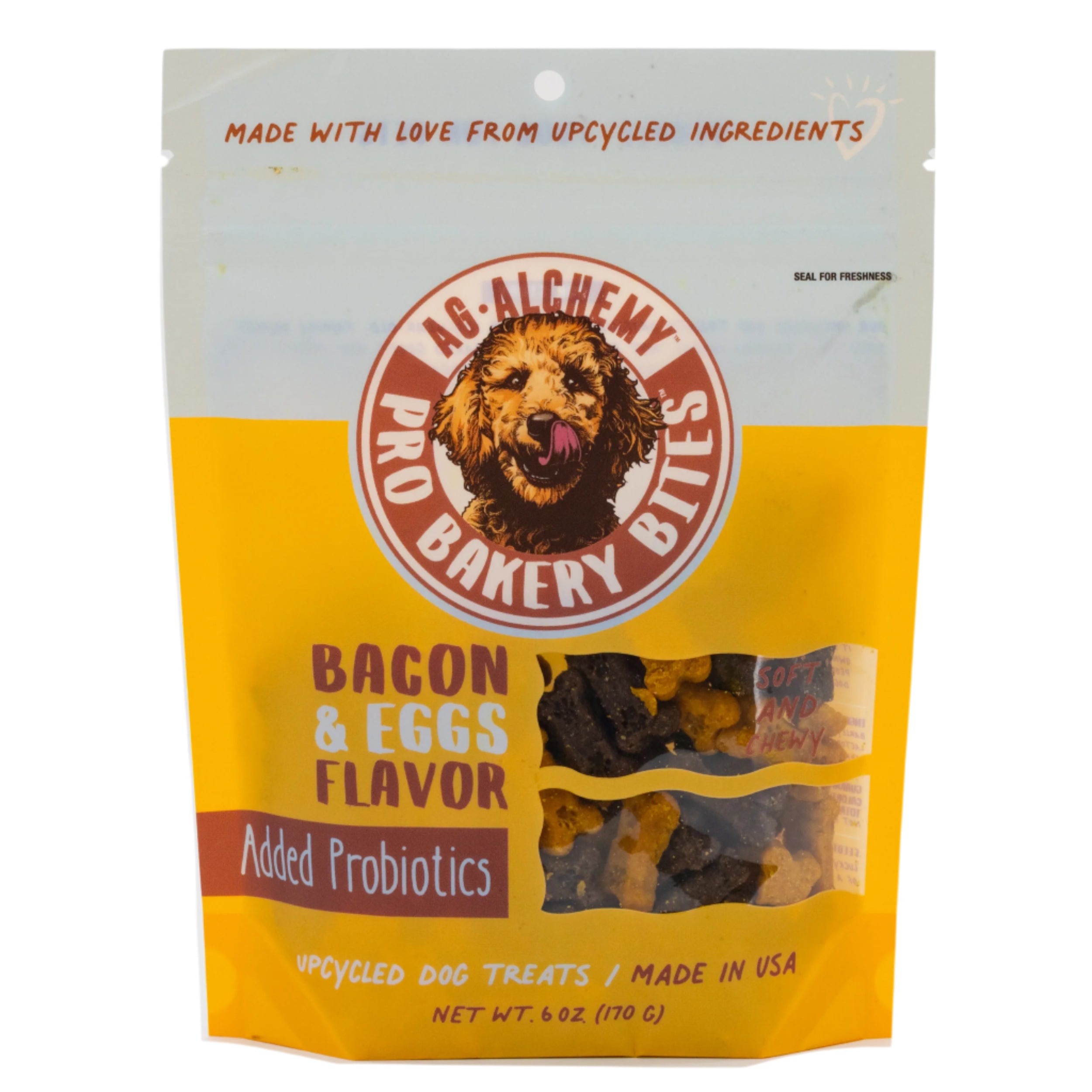 Yellow package with text and graphics on a white background