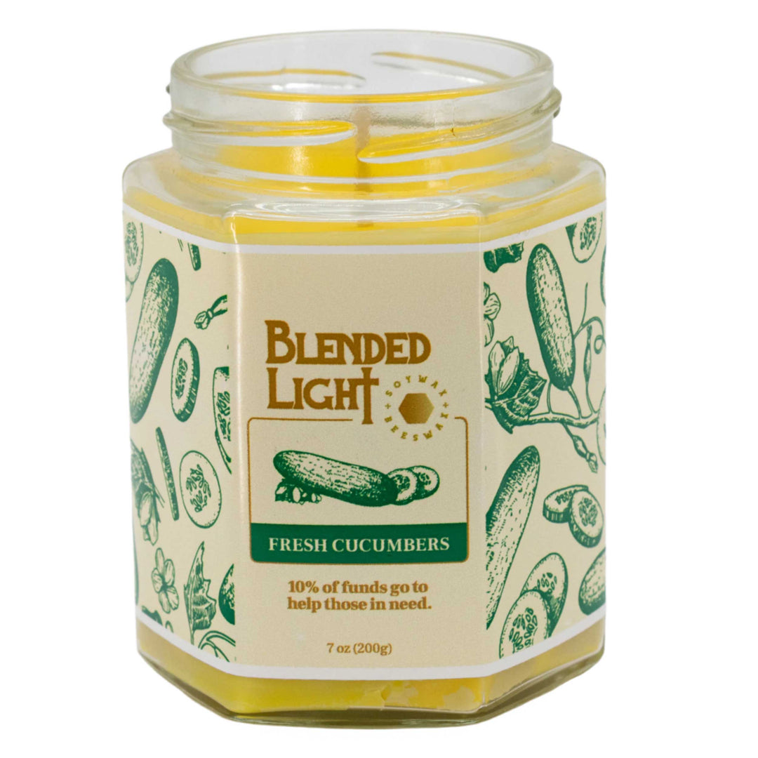 Fresh Cucumber Scented Candle | Mutliple Sizes | Blended Light