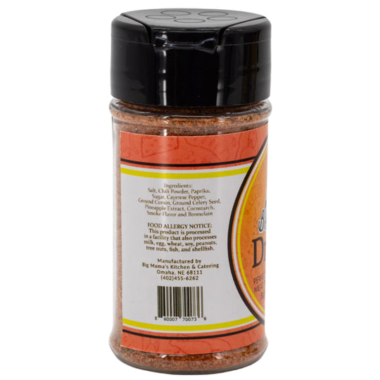 Spice jar with label on a white background