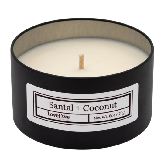 Santal + Coconut Scented Candle | 6 oz | Love Ewe Candle Company