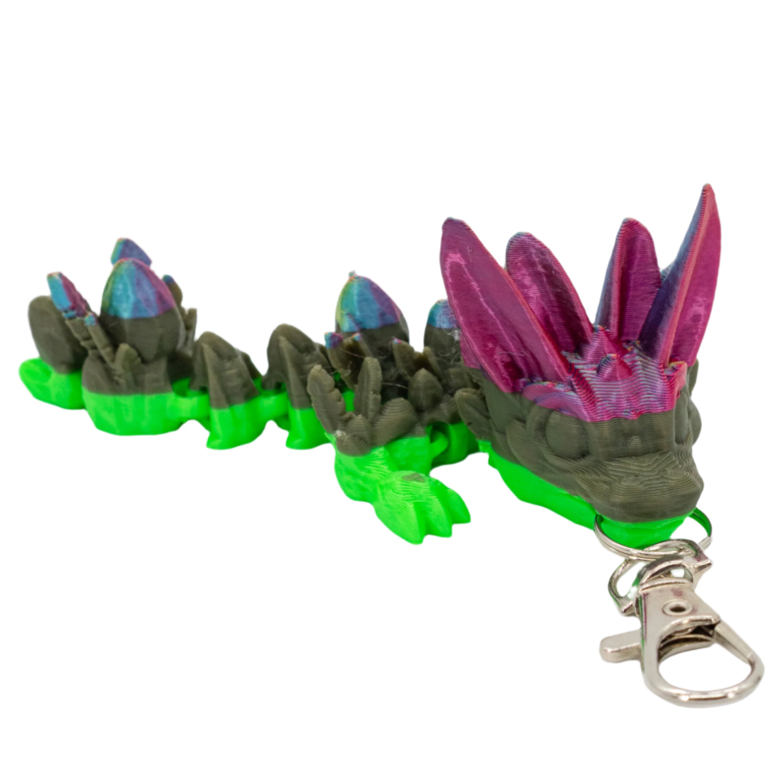 3D Printed Dragon Figurine Keychain | Multiple Colors | Black