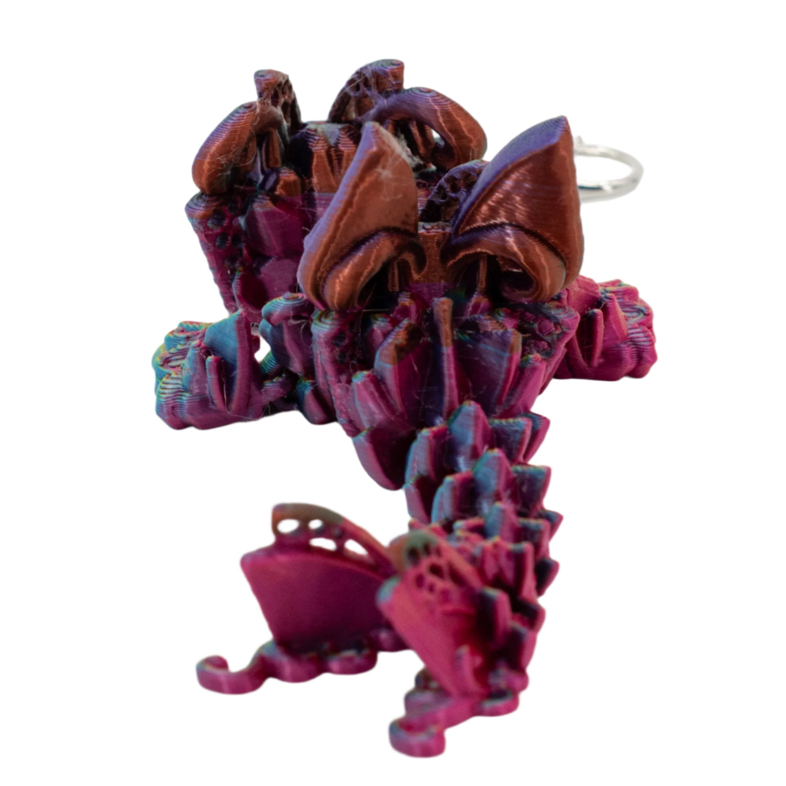 3D Printed Dragon Figurine Keychain | Multiple Colors | Black