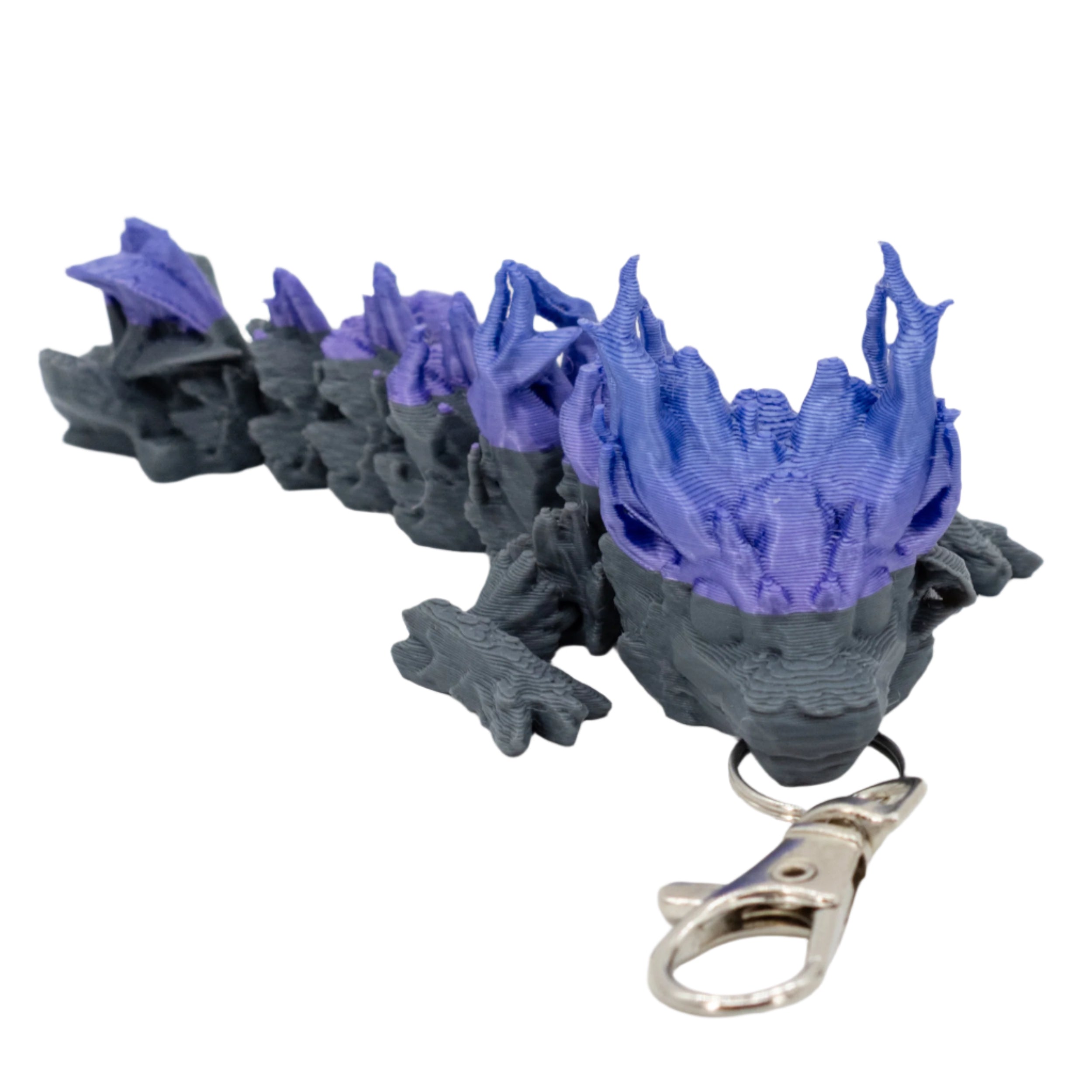 3D Printed Dragon Figurine Keychain | Multiple Colors | Black