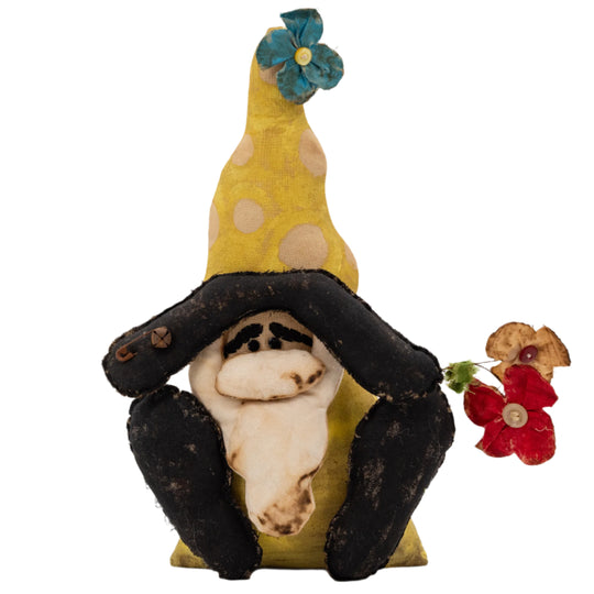 Rustic Sitting Gnome | 11" x 9" | The Painted Attic