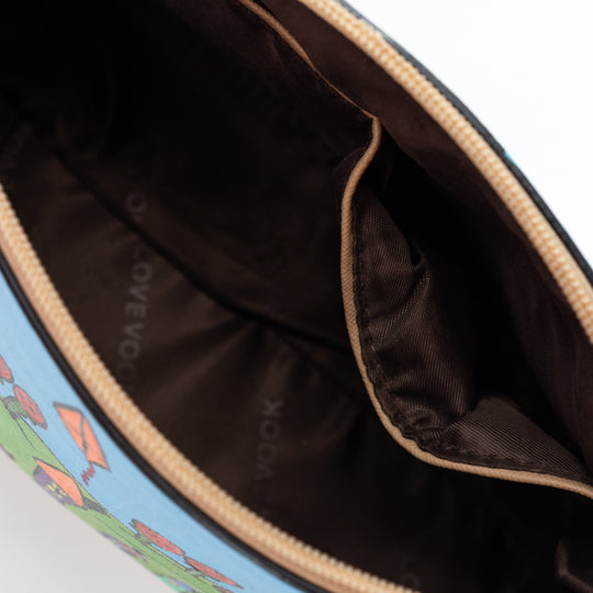 Hand-Painted Village Repurposed Purse | 10" x 3" x 7" | The Painted Attic