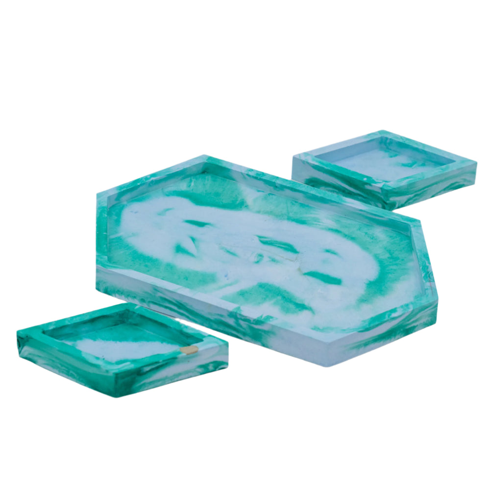 Resin-Crete Jewelry Tray Set | 6.5" x 4" Hexagon | Color Crete Creations