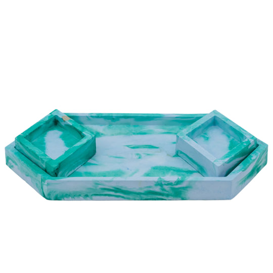 Resin-Crete Jewelry Tray Set | 6.5" x 4" Hexagon | Color Crete Creations