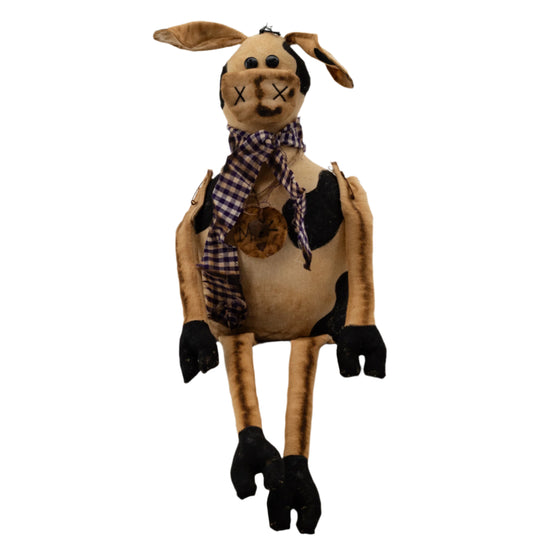 Rustic Sitting Cow | 14" x 6" | The Painted Attic