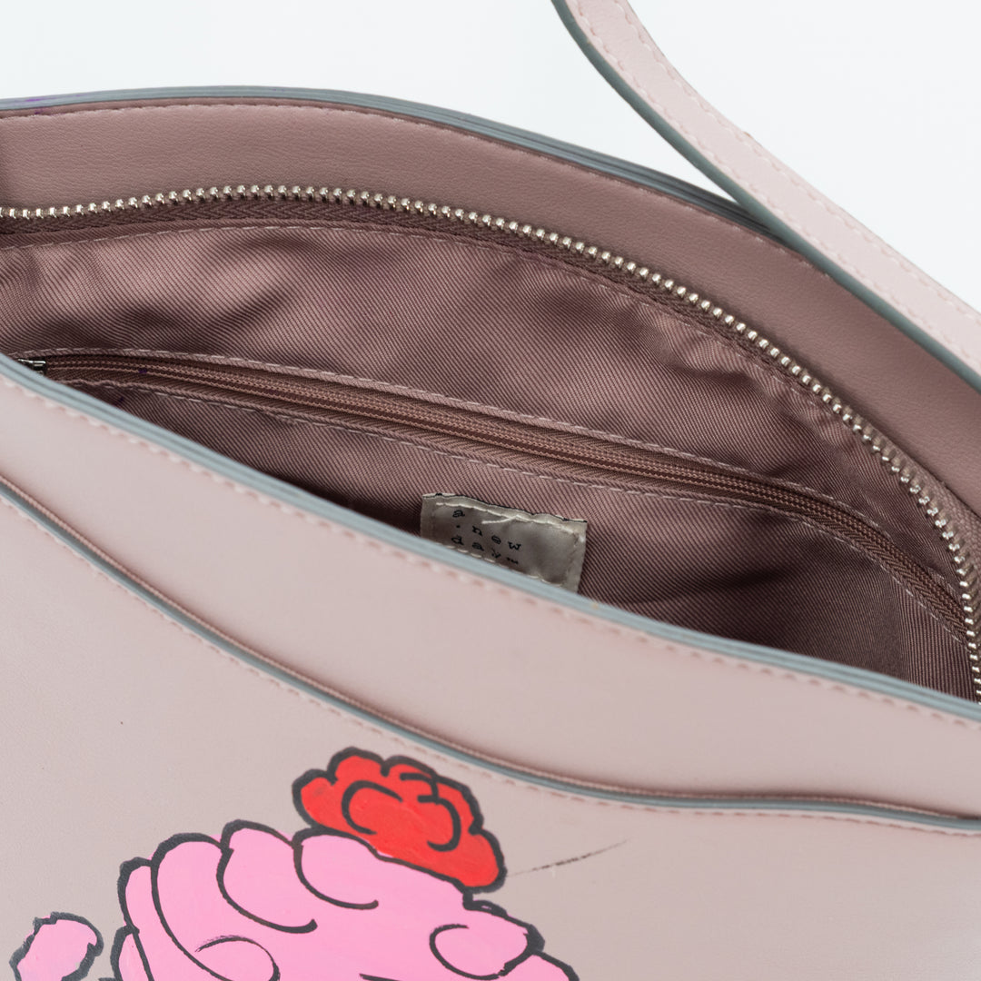 Hand-Painted Coffee & Ice Cream Repurposed Purse | 12" x 3" x 9" | The Painted Attic