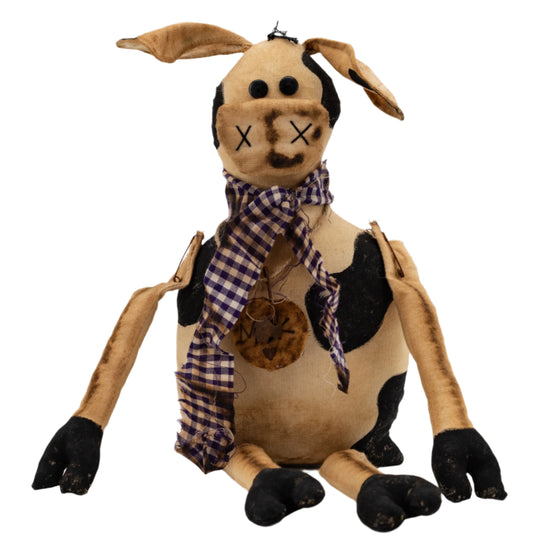 Rustic Sitting Cow | 14" x 6" | The Painted Attic