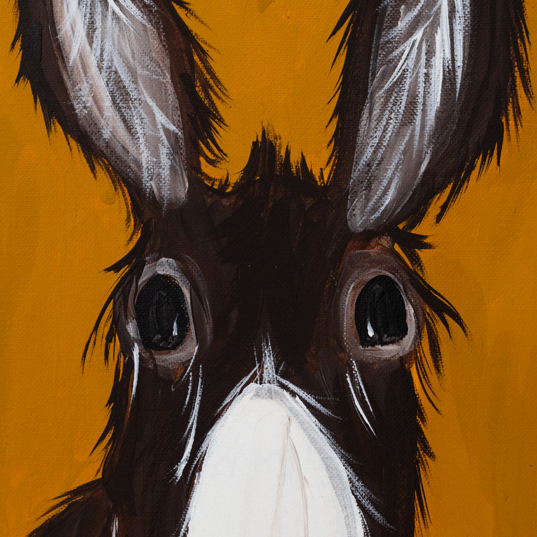 Delmar the Donkey | 10" x 20" | Canvas Painting | The Painted Attic
