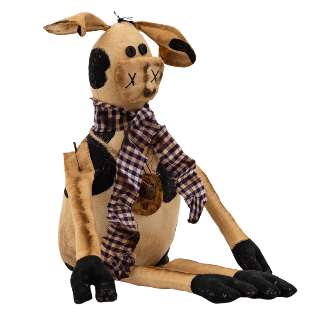 Rustic Sitting Cow | 14" x 6" | The Painted Attic