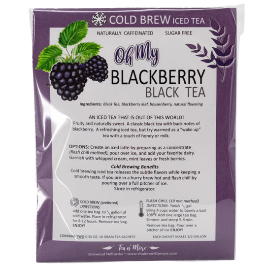 Blackberry Tea | Cold Brew Black Tea | 2 Pitcher Bags | Sugar Free | Caffeinated | Tea n More