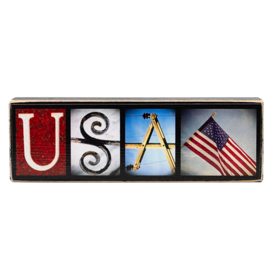 USA Word Block | Multiple Sizes | Letters of Love Designs