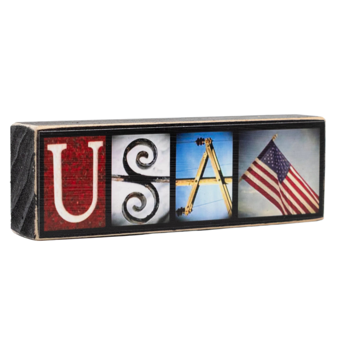 USA Word Block | Multiple Sizes | Letters of Love Designs