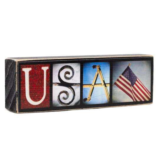USA Word Block | Multiple Sizes | Letters of Love Designs