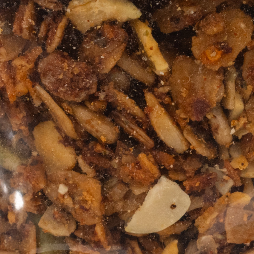 Close-up of a mixture of granola