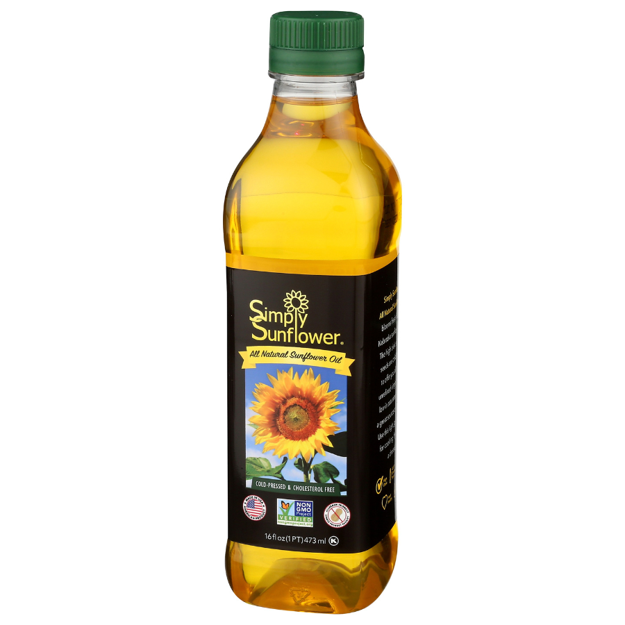 Sunflower Oil | 16 oz. | All Natural | Heart Healthy Cooking Oil | Non GMO, Gluten Free, Vegan | Made in Ord, NE | Simply Sunflower