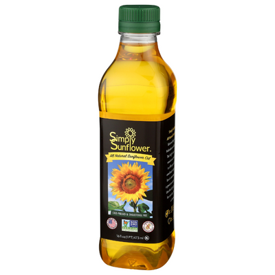 Simply Sunflower All-Natural Sunflower Oil | Non GMO, Gluten-Free, Vegan | Heart Healthy Cooking Oil | 16 oz. | 4 Pack | Shipping Included