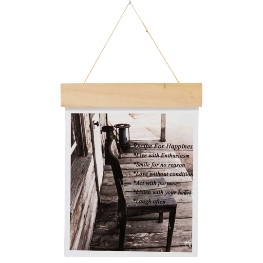 Recipe For Happiness Photograph With Wooden Frame | 11" x 21" | Journey West Photographer