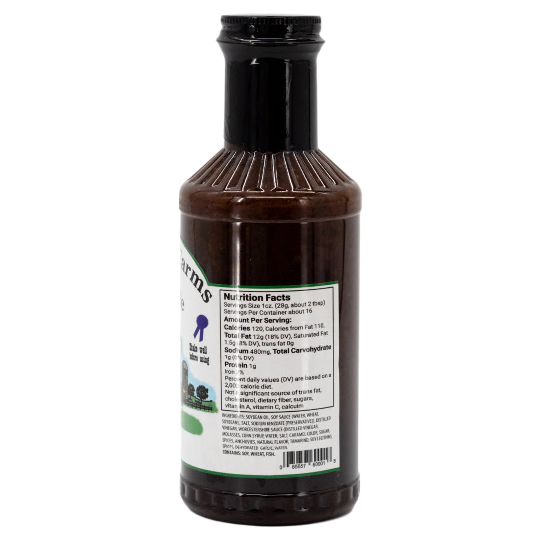 Bottle with a nutrition facts label on a white background