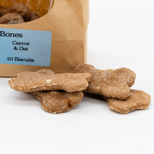 Bag O' Bones Carrot & Oat Dog Biscuits | 20 Biscuits | Dogalicious