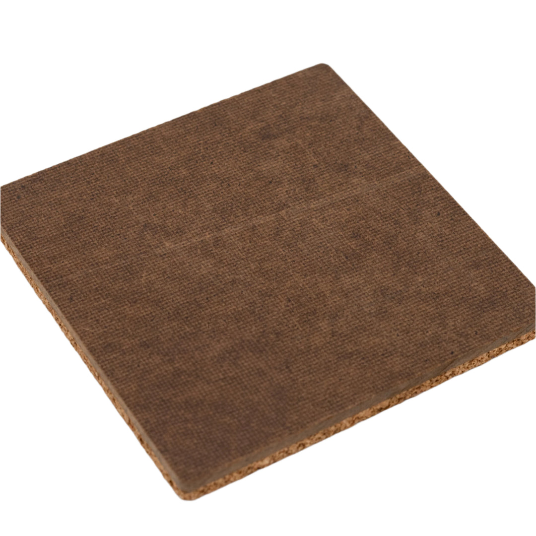 Back of cork coaster.