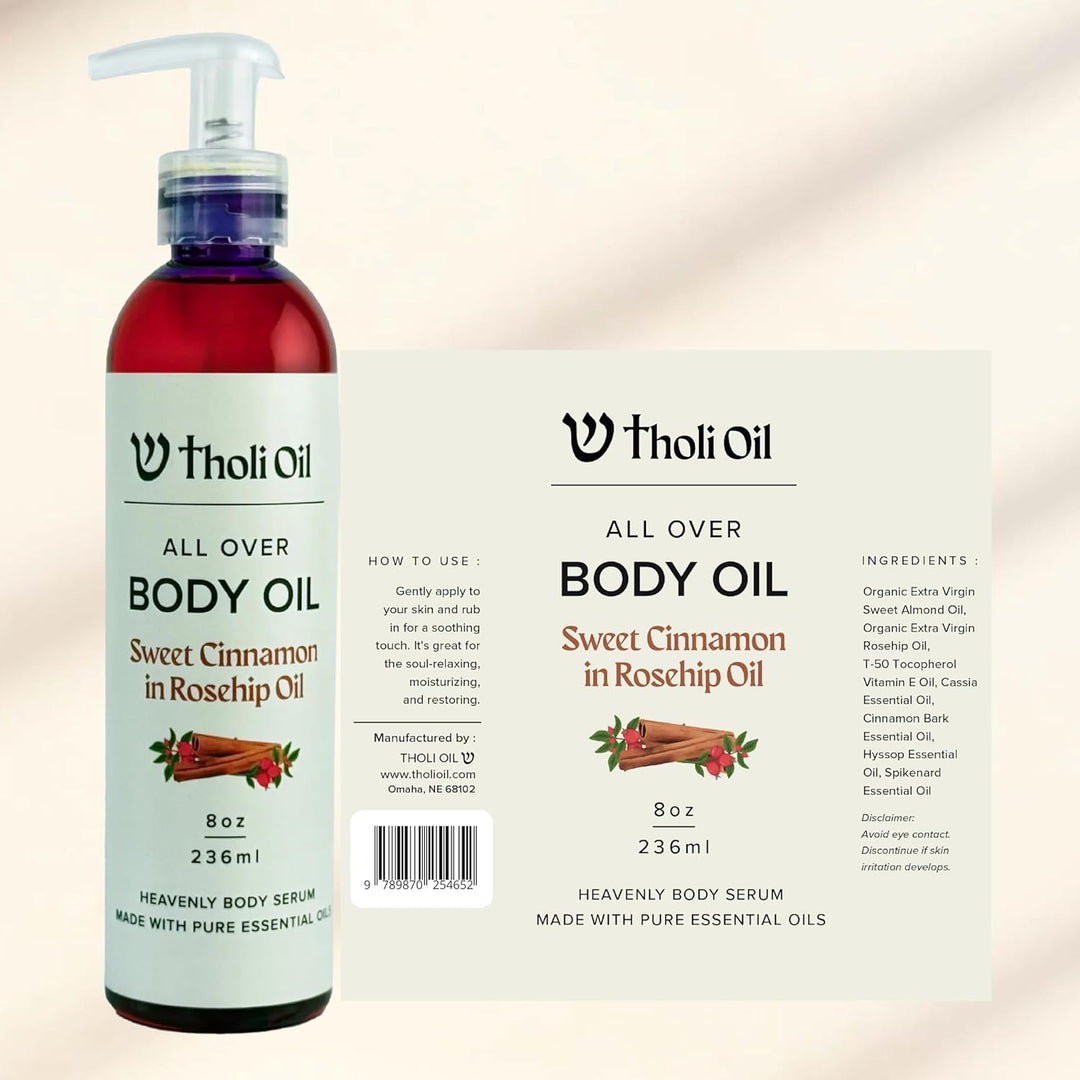 Tholi Oil All Over Body Oil bottle and packaging on a light background