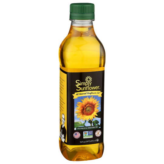 Sunflower Oil | 16 oz. | All Natural | Heart Healthy Cooking Oil | Non GMO, Gluten Free, Vegan | Made in Ord, NE | Simply Sunflower