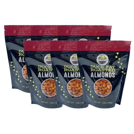 Duck Fat & Sea Salt Roasted Almonds | Pack of 6 | 7 oz | Cornhusker Kitchen