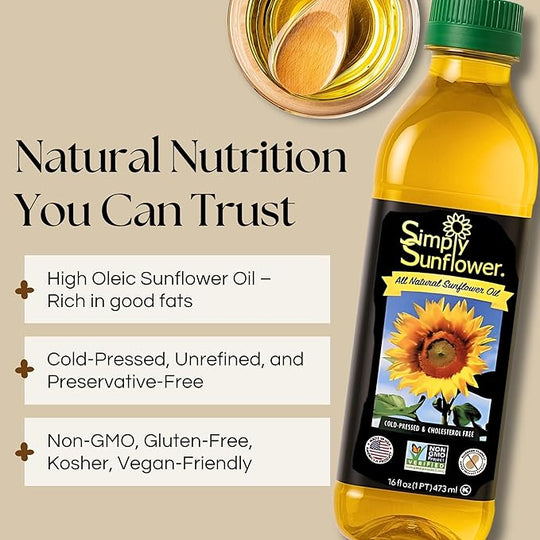 Sunflower Oil | 32 oz | Non GMO, Gluten & Nut Free, Vegan | Simply Sunflower